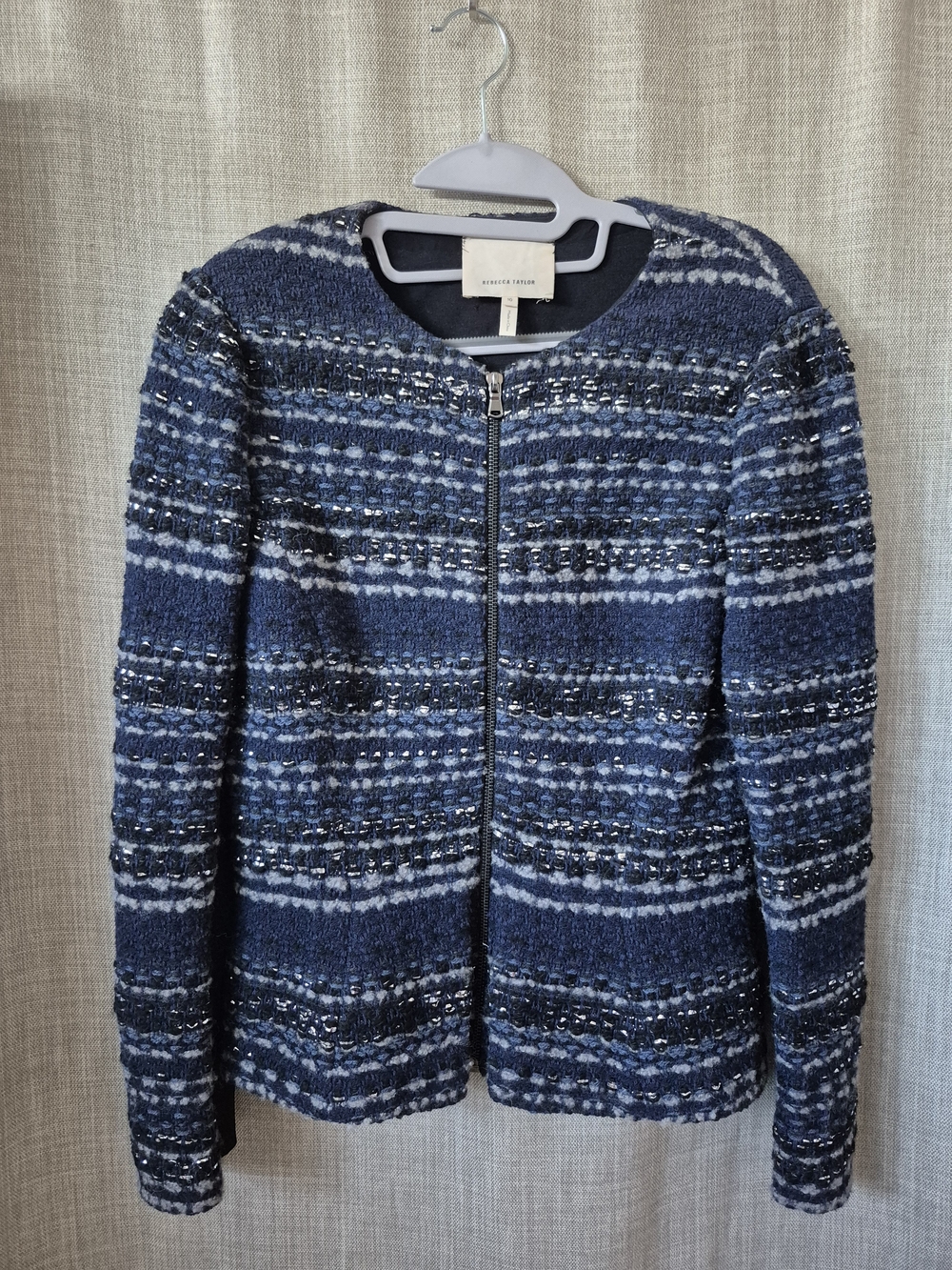 Rebecca Taylor Lurex Metallic Tweed Jacket - Size 10
